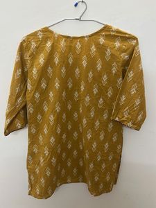 Mustard Printed Kurta