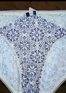 Blue &amp; White Patterned Briefs