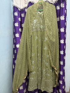 Elegant Olive Green Kurta with Dupatta