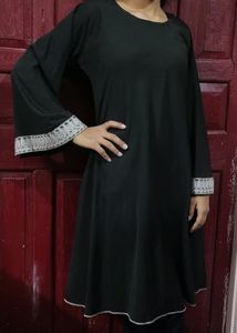 Black A-line Round Kurta