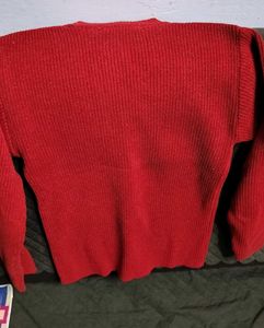Red Embroidered Sweater