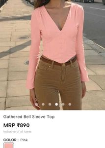 Pink Bell Sleeve Top