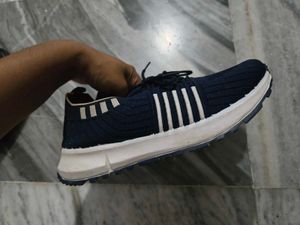 Navy Blue Sartaj Gold Sneakers