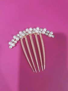 Elegant Pearl &amp; Crystal Hair Comb