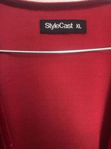 Elegant Red Velvet Wrap Dress