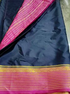 Elegant Navy and Pink Saree