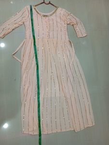 Elegant Peach Ethnic Gown