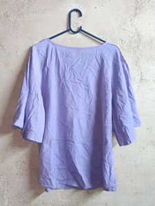 Cute Lavender Bell Sleeve Top Oversized