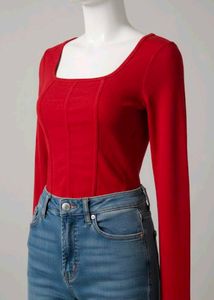 Red Long Sleeve Top
