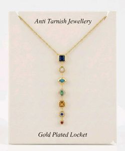 Anti Tarnish multi color lariat pendant chain