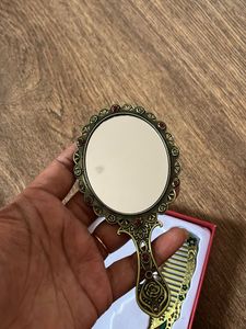 Vintage Peacock Mirror &amp; Comb Set