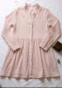 Light Pink Crinkle Tunic Top
