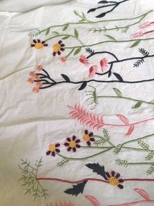 Embroidered Floral White Sleeveless Top