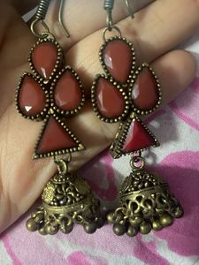 Set Of 2 Antique Finish Earrings