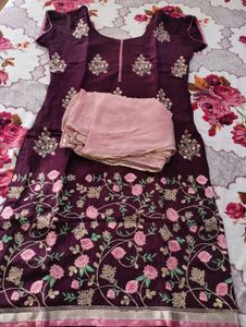 pure silk embroidered salwar suit