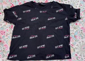 MAX Black 'Out Now!' Graphic Print T-Shirt