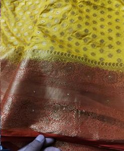Vibrant Yellow Silk Saree with Rich Border