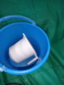 new Durable Blue Bucket and White Mug Set