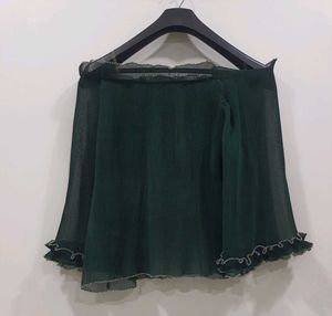 Dark Green Off-Shoulder Top