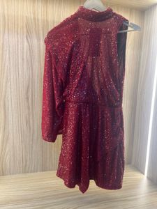 ZARA FESTIVE EDITION Sparkling Red Sequin Dress