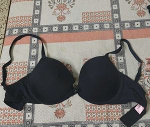 Classic Black Padded Bra with cute bow