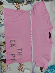 madame Pink Graphic cropped top