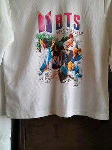BTS Graphic Print Crop Hoodie
