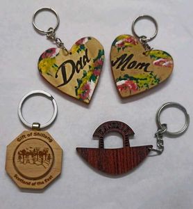 Handcrafted Wooden Keychains (Set of 4) 🏔️✨