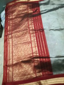 GentlyUsed DharmavaramPattu GreyWithRedBorder Sare