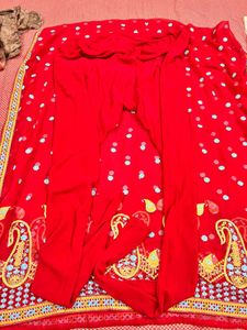 Vibrant Red Kurta Set with Dupatta