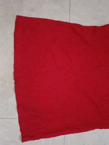 Red Cold Shoulder V-Neck T-Shirt