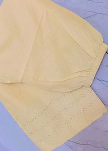 Chicken Yellow Embroidered Palazzos