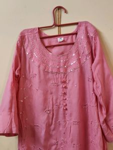Pink Party Wear Suit With Jutti
