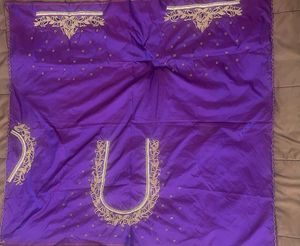 Purple Embroidered Blouse Fabric