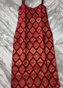 Elegant Red &amp; Gold Kurta Set