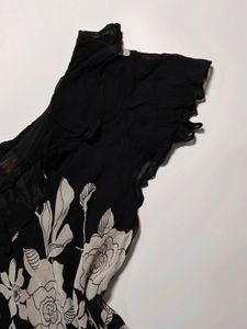 Black Floral Sheer Blouse
