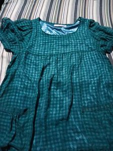 Charming Teal Gingham Mini Dress