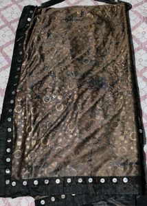 Designer Brown Saree with Black Border