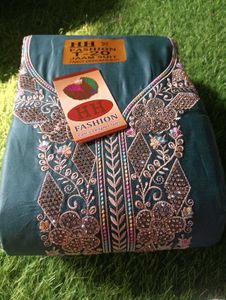 Embroidered Teal Kurta Set