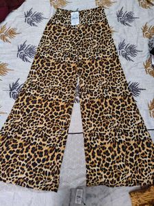 Leopard Print Wide Leg Palazzo Pants