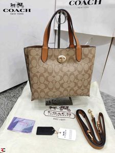 COACH*  *WILLOW SIGNATURE MONOGRAM CANVAS MINI TOT
