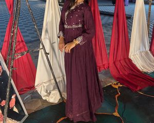Elegant Maroon Embellished Gown