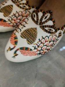 Embellished Peacock Flat Sandals