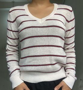 Striped V-Neck Sweater