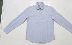 Men's Light Blue Striped Button-Up Shirt