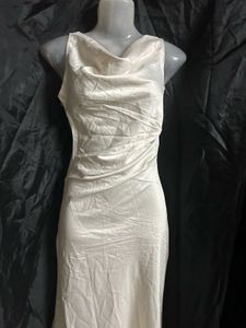 Elegant Satin Cowl Neck Dress