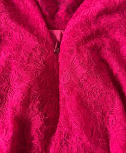 Pink Lace Ruffle Top