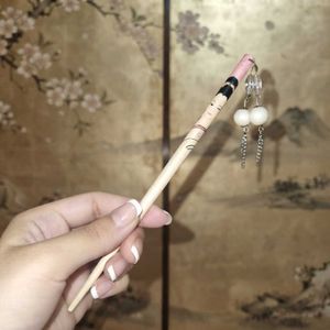 Elegant Hair Pin with Dangling Beads