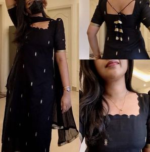 Botique black kurta set only top and dupatta long