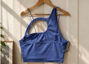 Blue Asymmetrical Crop Top